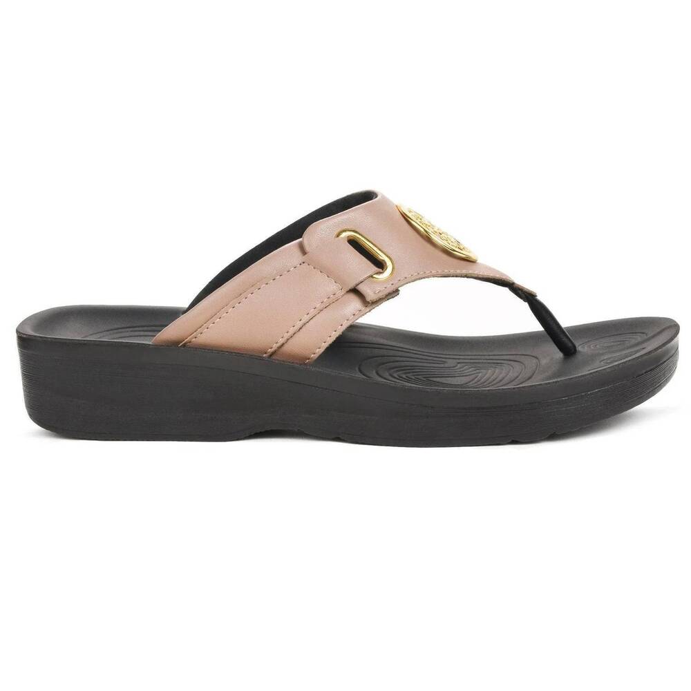 NEW AEROTHOTIC women's hazel thong sandals in beige